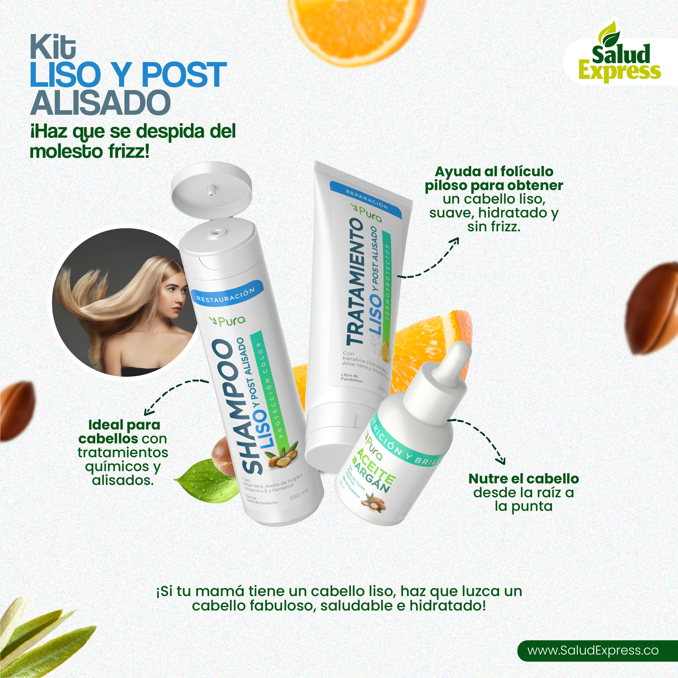 KIT PURA CAPILAR LISOS Y POST ALISADOS Salud Express El